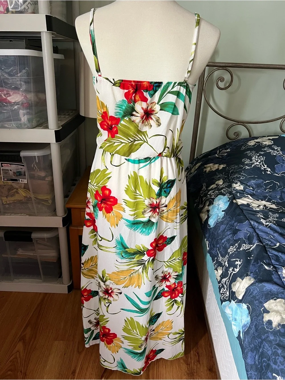 See You Monday Medium Spaghetti Strap Floral Multicolor Wrap Maxi Dress